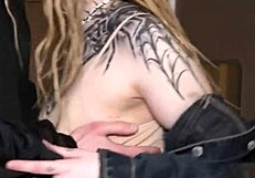 Nailed hard by tattooed babe!