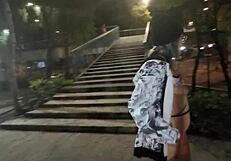 Mexican Woman Flashes Thong In Public Outdoor Setting