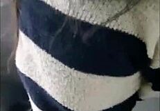 Walk on the beach leads to insertion with brunette big ass busty big cock man in underwear