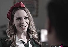 Cheerleader teen Lily Larimar receives intriguing compliments from older teacher Ryan Driller