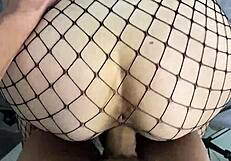 Huge Brazilian Redhead In Sheer Fishnets Gets Fucked!