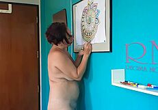 An Indian Nudist Creates Mandala Art In A Relaxing Naked Workshop With Music