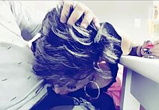 tattooed milf slut gives world-class deepthroat blowjob on big cock