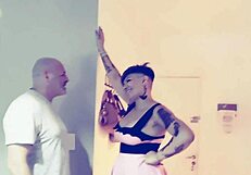 tattooed milf slut gives world-class deepthroat blowjob on big cock