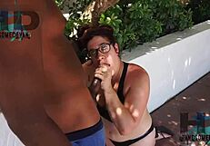 husband pays pornstar handsomedevan to let his wife suck his bbc in miami