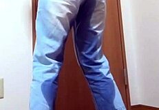 I peed my jeans cuz my bro's in the bathroom!