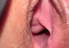 18 years old girl demonstrates pussy changes after losing virginity