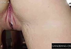 I love watching this big-titted blonde babe get spitroasted and gangbanged hard