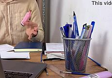 Horny Female Boss Pulls Down Pantyhose And Makes Employee Worship Her Pussy