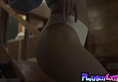 Feel the passion as ebony babe Brooklyn Wren unveils her huge natural tits