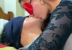 Hey, that stepsister directs a deep french kiss that's super wet