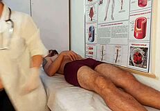 Patient Gets Erection from Nurse's Touch. She Deepthroats, Gags, and Rides in Hospital Orgy.