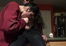 amateur milf arab slobbers on fat cock for a midnight snack