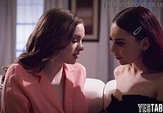 Petite Redhead Lesbian Fucks Big Boobs Blonde Milf on First Date