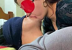 Hey, that stepsister directs a deep french kiss that's super wet