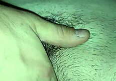 Amateur wife receives a cameltoe massage from her husband.