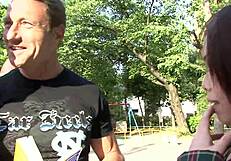 Cute Asian With Hairy Pussy Has Mmf Threesome Tapping All Holes