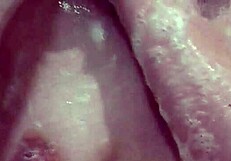 Cute Naked Girl Bathes with Soapy Foam on Pussy, Boobs, Nipples, Ass, Feet, Hands