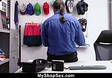 shoplifter teen fucks guard at work