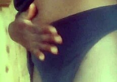 the african shemale begins her solo masturbation, stroking her huge monster cock until a big cumshot explodes in close-up