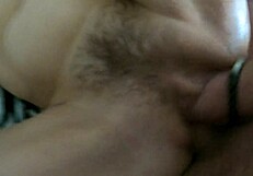 he stretched my pussy with his thick cock and fist, fucking me while filling it with cum