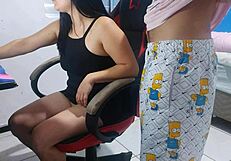 Hot Wife Lets TV Technician Fuck Her Ass