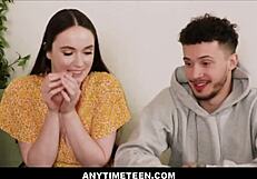 Skinny Teen Stepdaughter Used By Best Friends