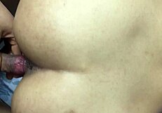 Intense cumshot lands on my girl's back