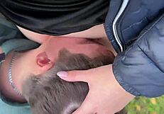 Random Guy Licks My Pussy Outdoors in Social Experiment