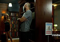 Cute Ts Ariel Demure Conjures Dream Lover Cliff Jensen For Tight Ass Fucking In Library
