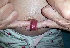 Kinky Milf Stretches Nipple Piercing With Two Fingers!