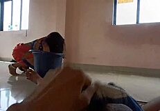 Desi Indian maid in a hot environment