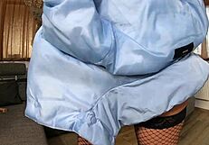 Milfycalla masturbates while wearing down jackets in this preview