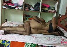 amateur telugu wife rides husband cock hard, draining every drop inside her pussy