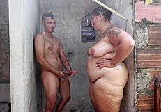 latina milf in usa contrasts with young neighbor's huge cock in bedroom adventures