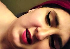 Shemale throat used for anal creampie in older video