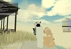 Blonde in New Zealand Gets Assfucked and Deepthroats in Roblox Porn Parody