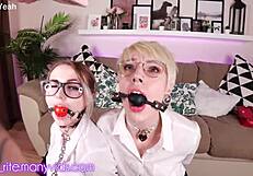 Angry Boss Purple Bitch Punishes Workers with Helly Rite Fuck Machine and Gags