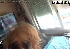 Blonde amateur touches herself while dancing erotically