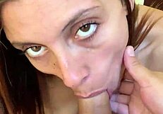 pov blowjob ending in mouth cum