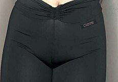 Asmr Cameltoe in Tight Black Leggings