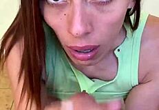 pov blowjob ending in mouth cum