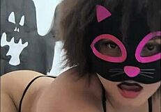 Costume day, stepdad's horny, I'm helping him relax with a fuck at home