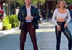 Sexy Blonde Babe Dances In Leggings