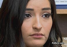 Teen Latina Spreads Wide in Excited Pleasure for Mall Security's Big Cock