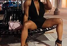 This muscular female bodybuilder babe fbb 31 shows off her strength