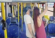 student bent over for public bus fuck