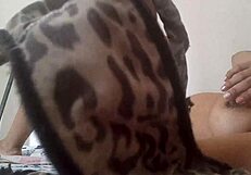 Student in bed teases teacher with wet tight pussy and big tits while masturbating