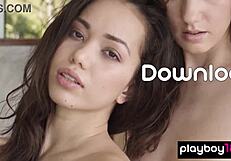 Czech Lesbian Milf Mikaela Mckenna Caresses Naked Asian Teen's Petite Skinny Body