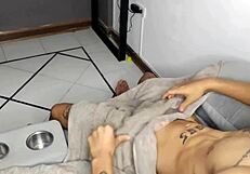 Latina amateur caught masturbating gets help